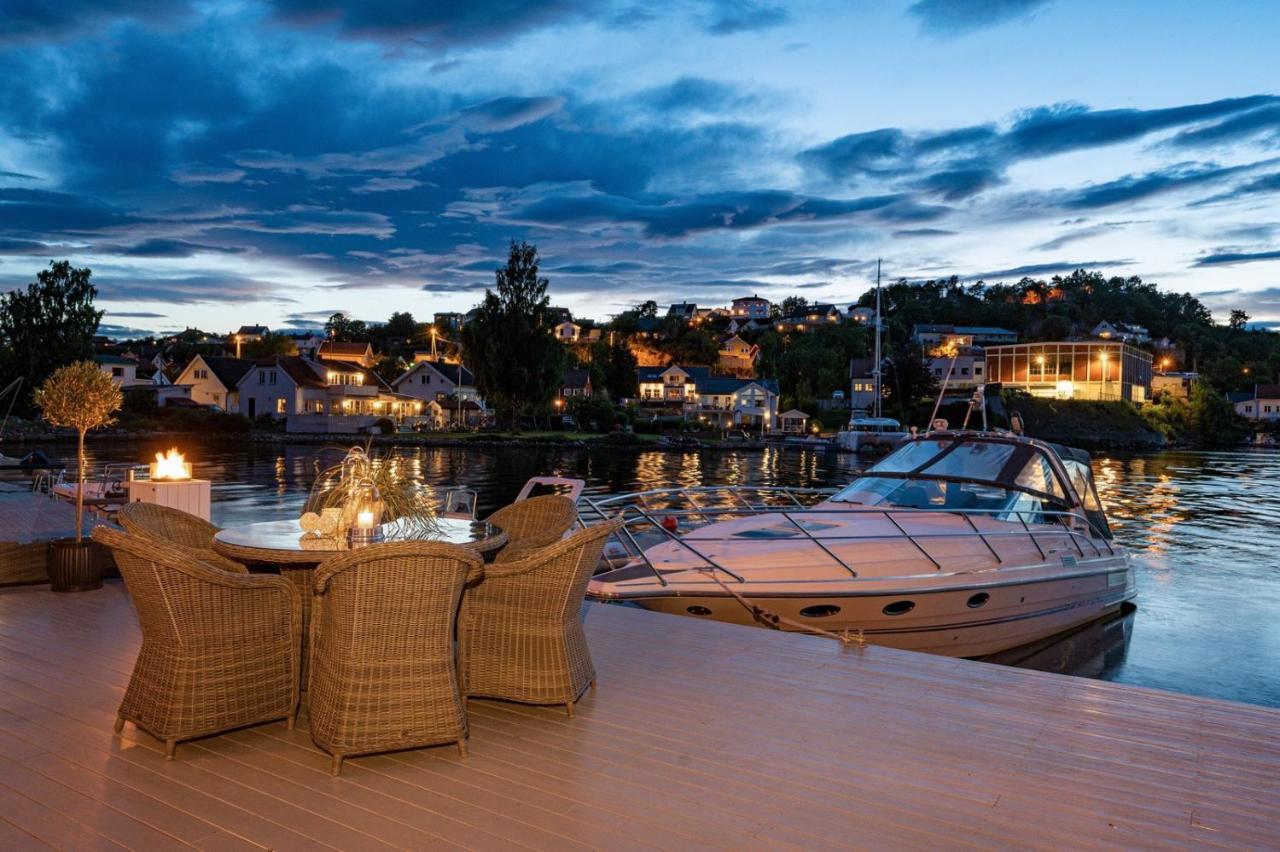 Luxurious Boathouse With Private Dock In The Best Location In Arendal Exterior foto